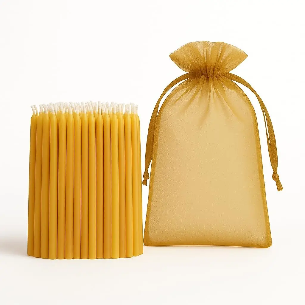 Pure Beeswax Menorah Candles - 45ct Hanukkah Candles for All 8 Nights of Chanukah, Made in USA