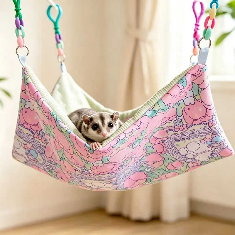 Parrot Summer Bird Nest Warm Hammock Bed, Parrot Blanket, Flower Branch Mouse Hamster Squirrel Sleeping Bag, Ice Pad Hammock, Insulated Durable