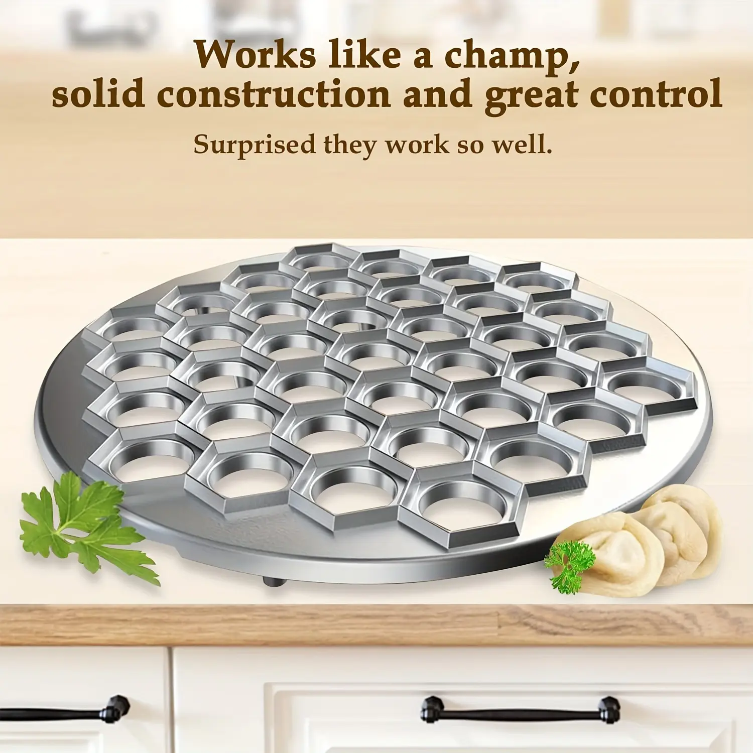 1pc, 37 Holes Dumpling Mold, Aluminum Alloy Dumpling Maker, Manual Ravioli Press Mold, Russian Dumpling Maker, Homemade Pelmeni Maker, Dumpling Mold Machine Press, Ravioli Cutter Mould, Kitchen Utensils, Kitchen Supplies, Kitchen Metal Utensils
