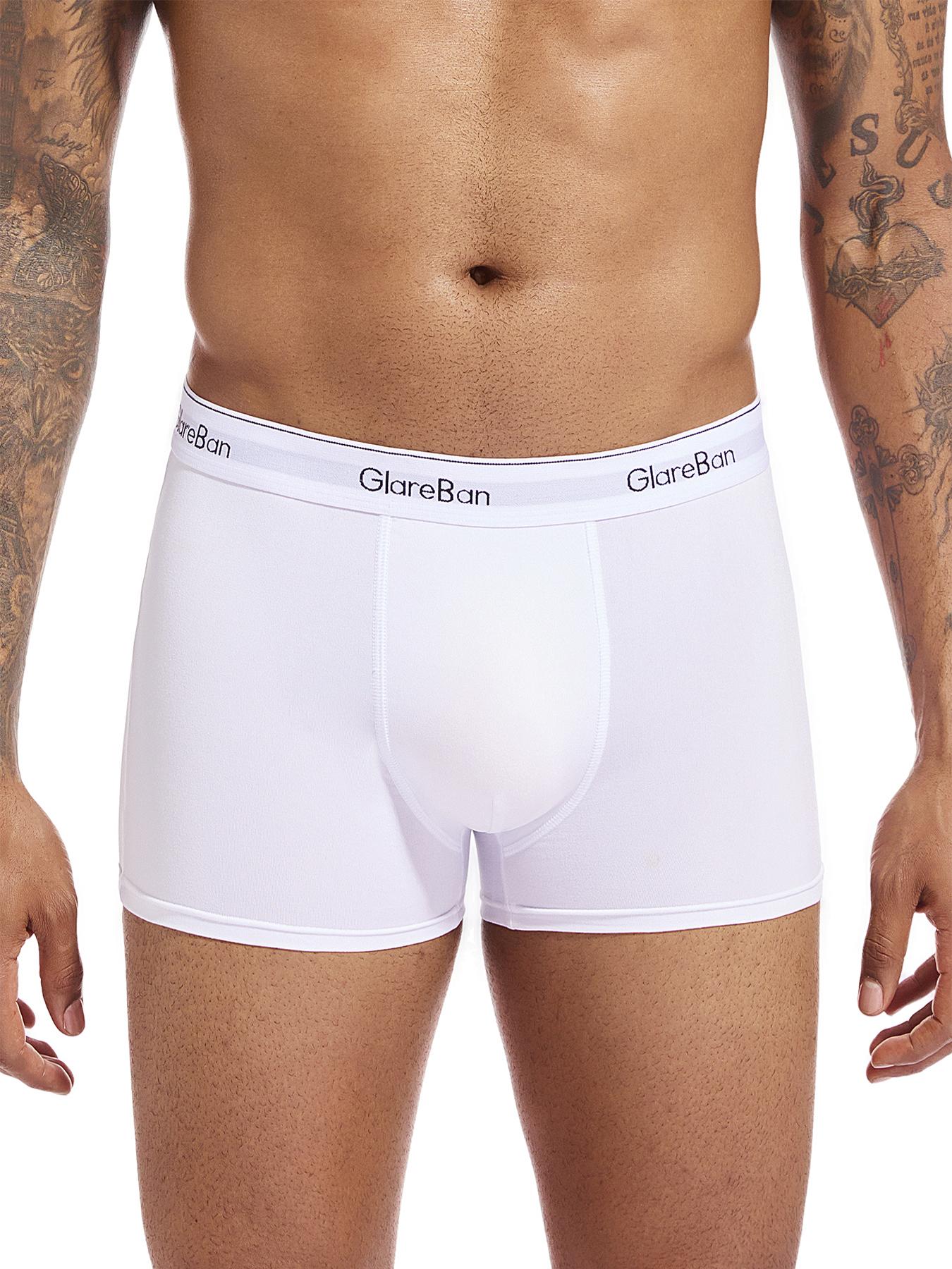 3pieces Pack White Boxer Shorts Men Polyester Underwear Breathable Male Underpants for Men Homme Boxershorts Slips Soft Briefs Daily Casual Underwear