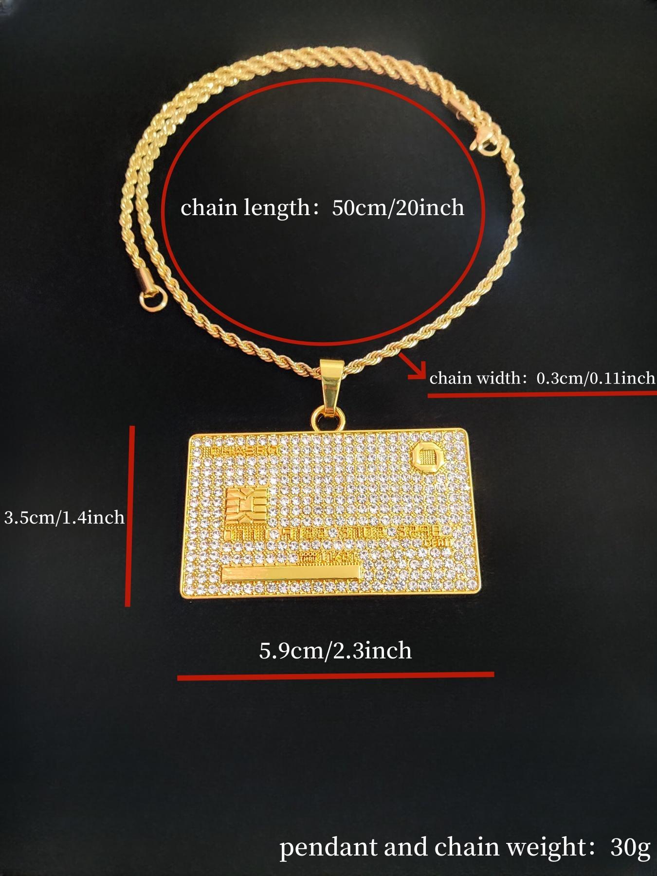 Fashion Creative Bankcard Shaped Pendant Necklace for Men & Women, Stainless Steel Twist Chain Necklace for Party, Daily Clothing Decor, Trendy Exquisite Jewelry for Birthday Gift, Statement Necklace, Cuban Link Necklace