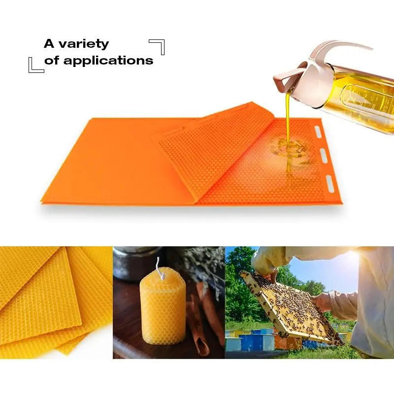 1 Piece Food Grade Silicone Beeswax Sheet, Silicone Beeswax Mold, DIY Beeswax Printer, Beekeeping Accessories, Soft and Safe, BPA Free