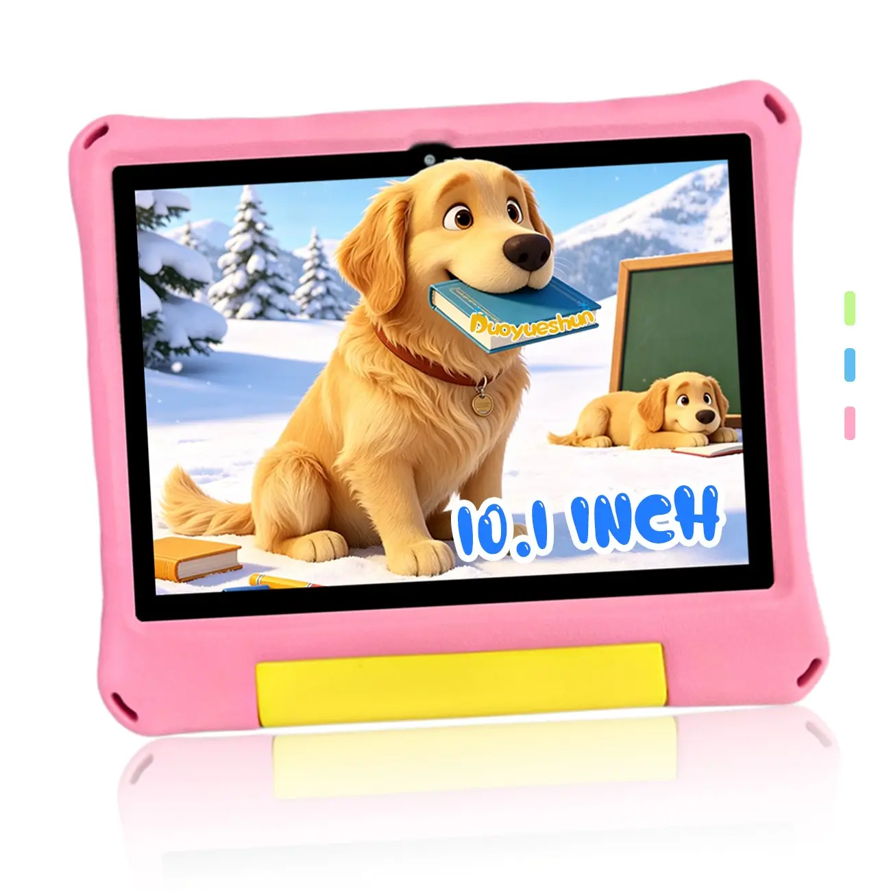 Holiday Gift 10.1 Inch Kids Tablet, Touchscreen Tablets, HD IPS Eye Care Screen, 5G WiFi, Bluetooth Dual Cameras, Shockproof Case, Parental Control, Support Online Class Cartoon Games, Pink Blue, USB Cable Included, No Power Adapter, DealsForYouDays
