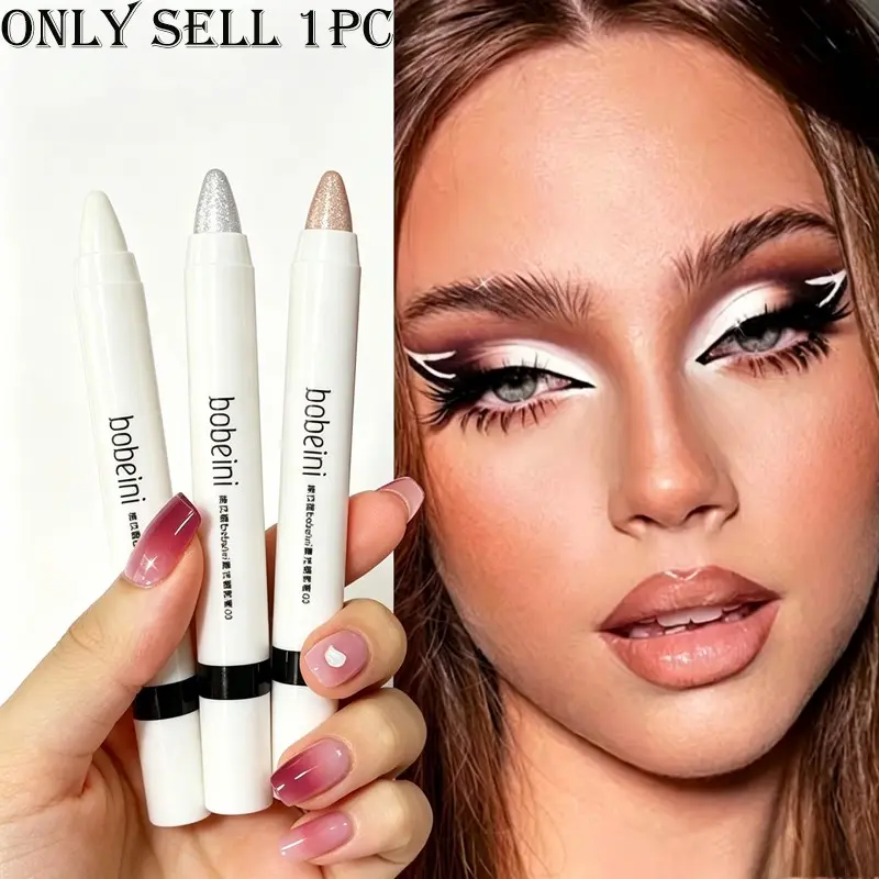 Silver Gold Shimmer Highlight Eyeshadow Pen, Multi-Use Lying Silkworm Makeup, Fit Pearlescent Cream, Create Gentle Sheer Eye Look For Commute
