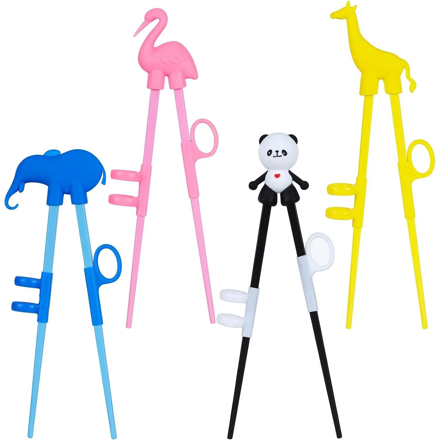 4 pcs kid chopsticks, Training Chopsticks for Toddler Beginners Baby Children , training chopsticks with animals.