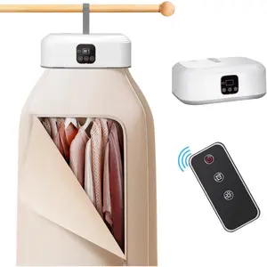Portable Foldable Mini Clothes Dryer with Remote Control, Compact Electric Drying Machine with Dry Bag for Travel, RV, Home, Apartment Use