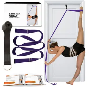 Stretching Strap With Door Anchor - Stretching Equipment to Improve Legs Flexibility - Splits Trainer For Home Ideal In Ballet, Dance, Cheerleading, Taekwondo, Yoga, Pole Dancing & Gymnastics