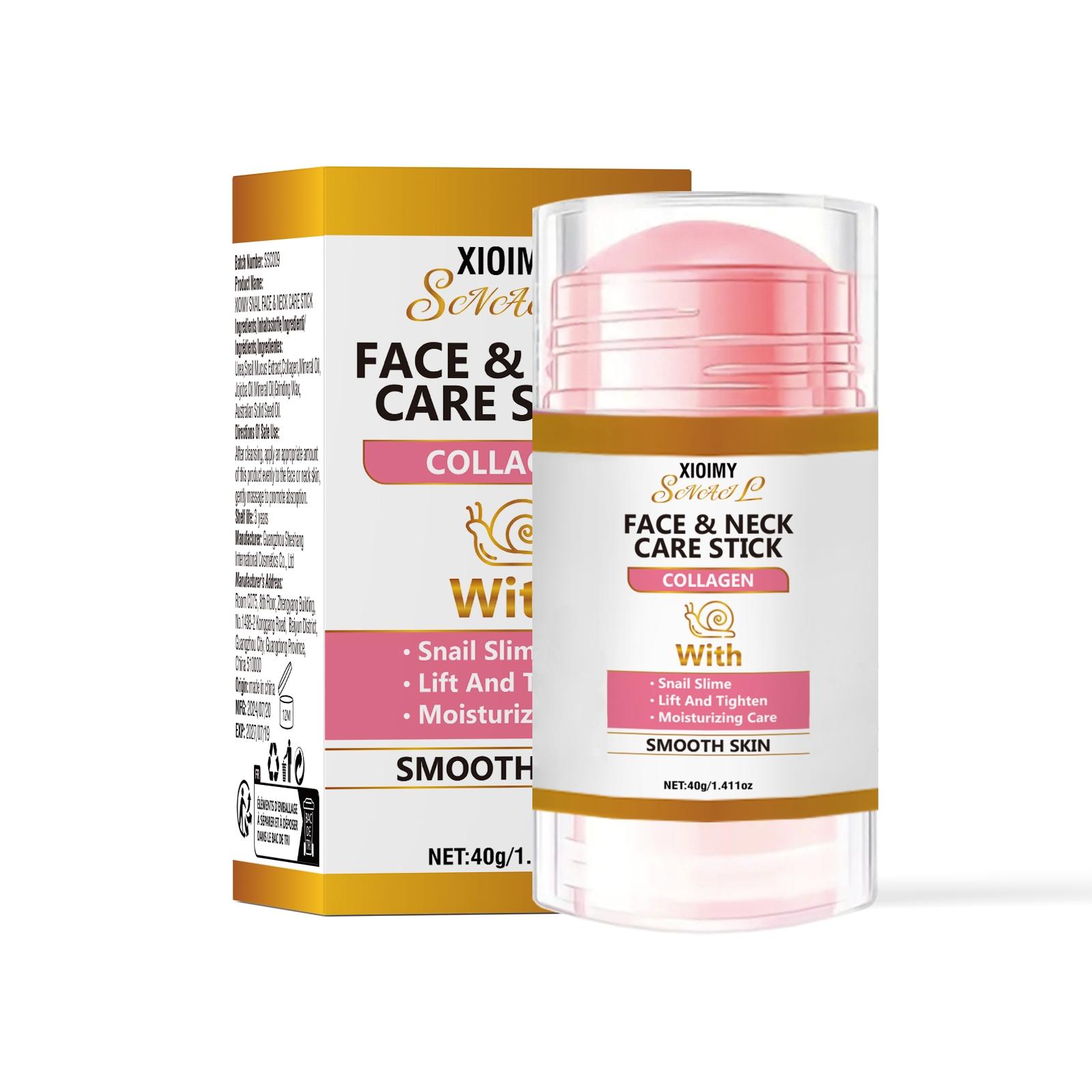 Snail & Collagen Neck & Face Care Stick, Firming Smooth Moisturizing Lifting Cream Moisturizer, Tightening Hydrating Skin, Skincare Treatment Moisture