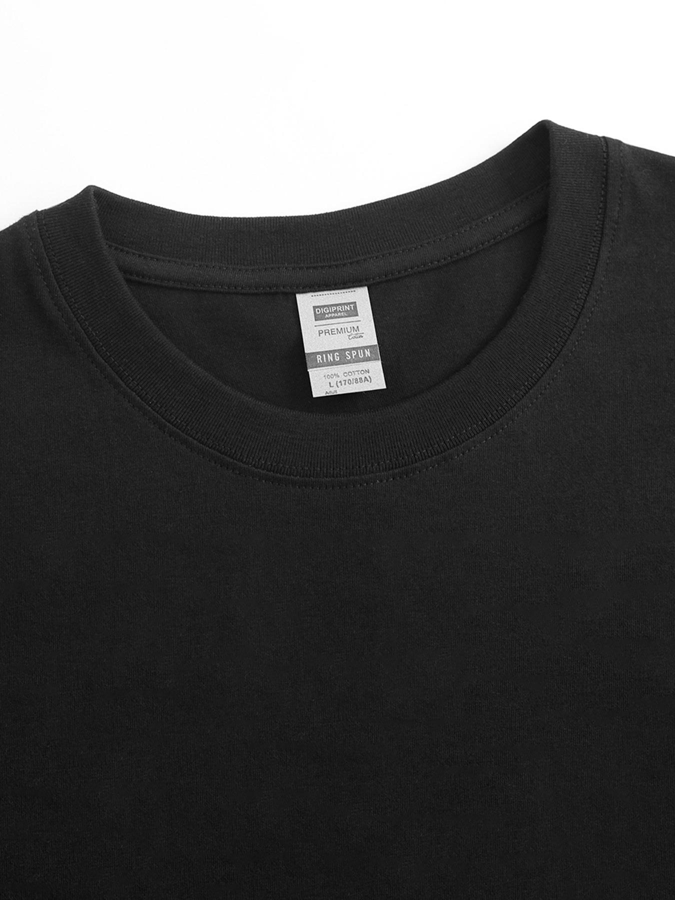 Oversized Men's Casual Trendy 100 Cotton T-shirt 180g Pure Cotton Large Size 4XL 5XL Creative Printed Pattern Printed Sweat Absorbing Breathable Men's T-shirt Top Suitable for All Seasons Fitness and Outdoor Activities