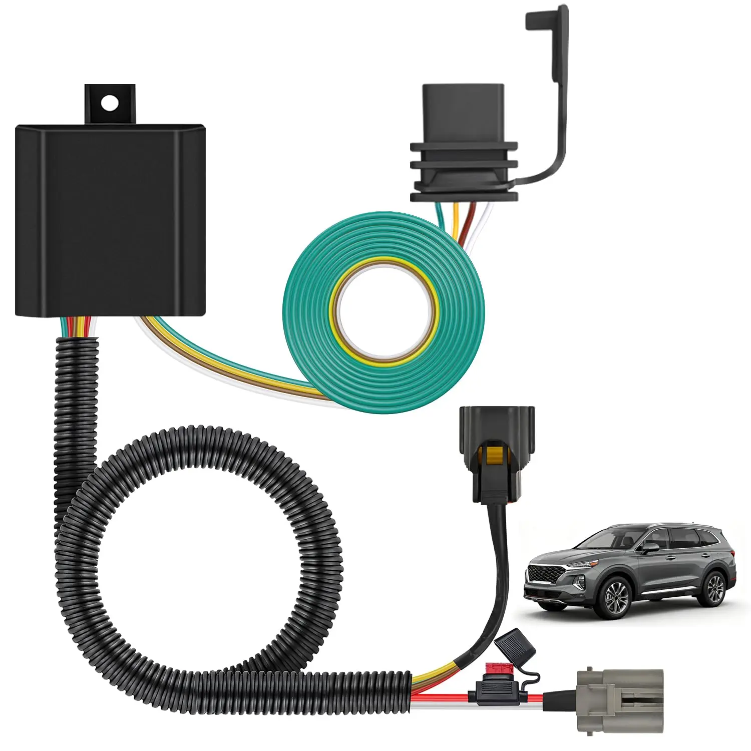 Nilight 4 Pin Trailer Wiring Harness Kit 56332 Vehicle Standard 4 Way Connector Custom for 2010 2011 2012 2013 2014 2015 2016 2017 2018 2019 2020 2021 Kia Sedona Sorento Hyundai Santa Fe XL Veracruz