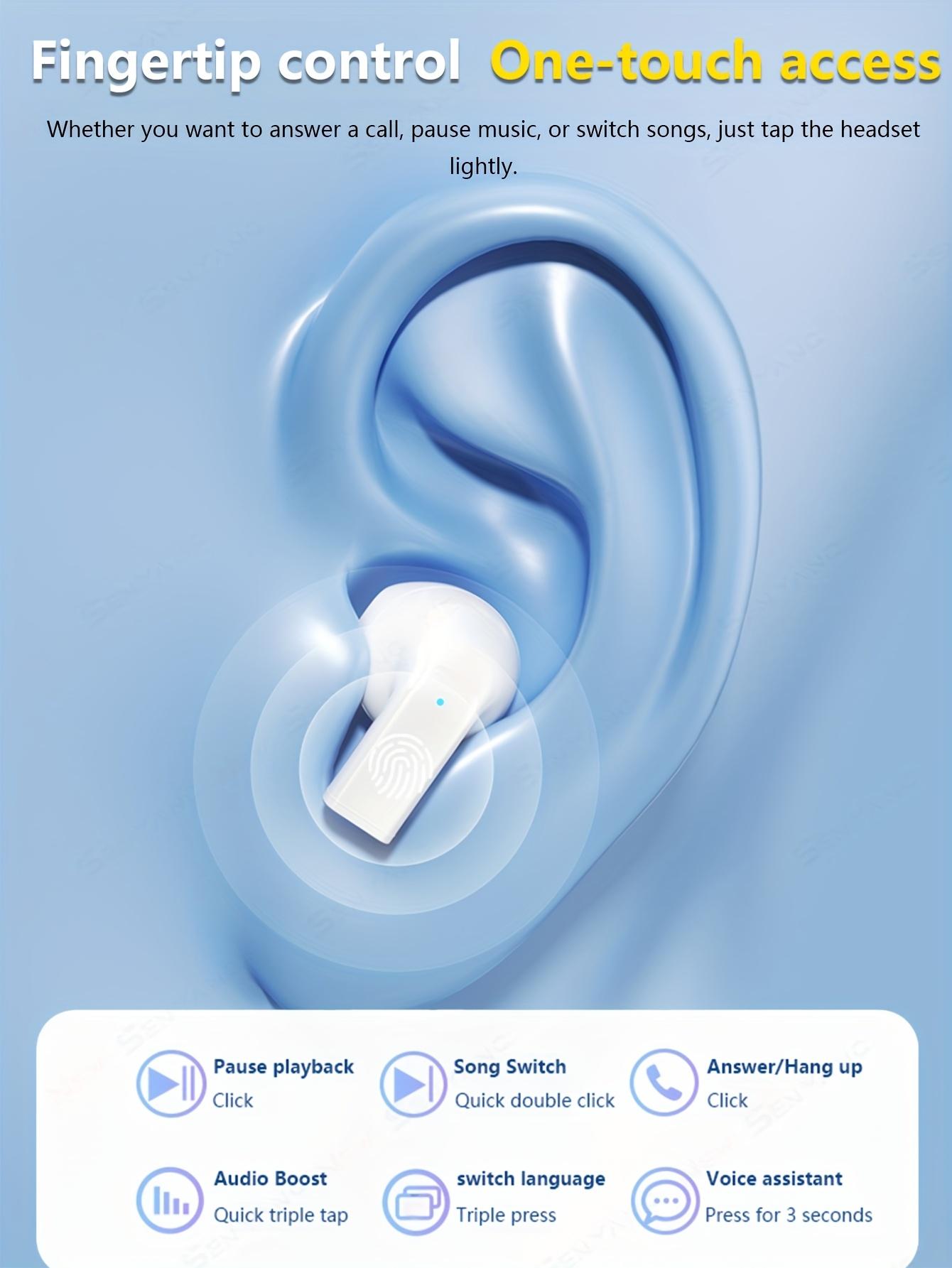 New true wireless 5.3 in-ear smart comfortable mini earphones, video earbuds, music couple TWS HIFI heavy bass 9D stereo high-definition call earphones, suitable for Android and Apple phones, sports earphones, sleep earphones