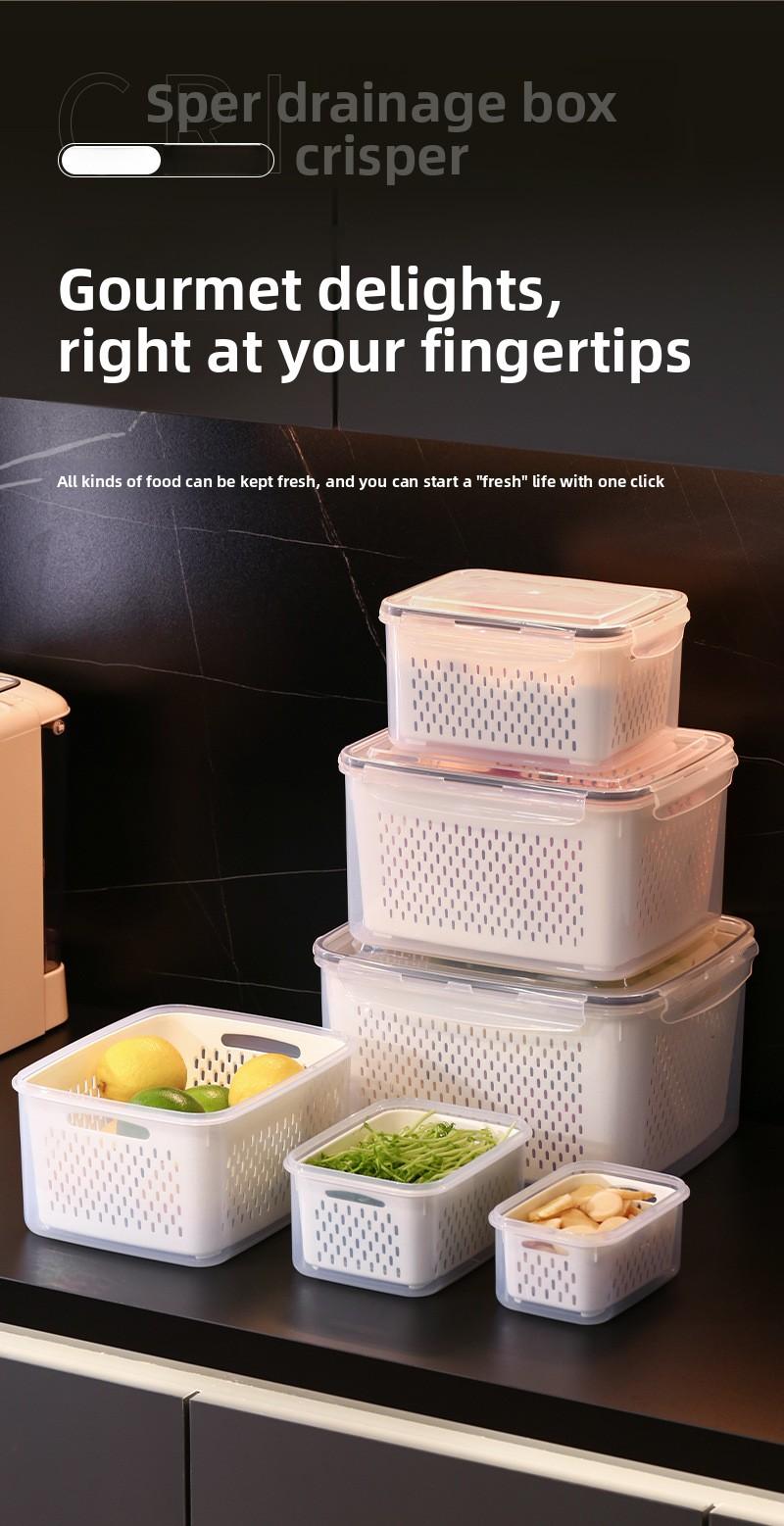 Multifunctional Crisper Box Set for Storage Drainage Microwaveable Airtight Leakproof Stackable Food Containers Ideal for Meal Prep Organization Foam Hinged Lid Container Sealing Bag Organizer with Cutter Compartmented Meal Prep Containers wrap bags fruit
