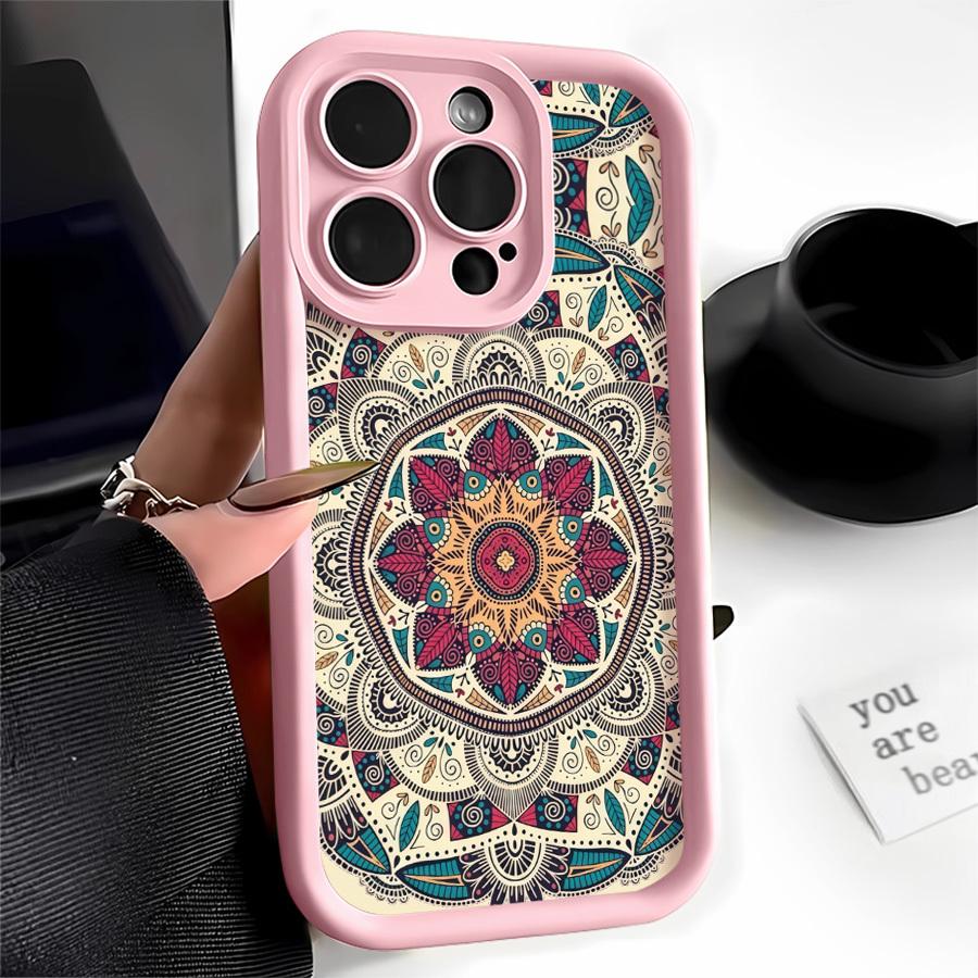 Mandala Pattern Phone Case Suitable for Apple iPhone 17 E Air Pro ProMax iPhone16 15 14 Plus 13 12 Mini 11 X XS XR Shock Proof All Inclusive Lens Protection Vintage Exquisite Can be given to friends