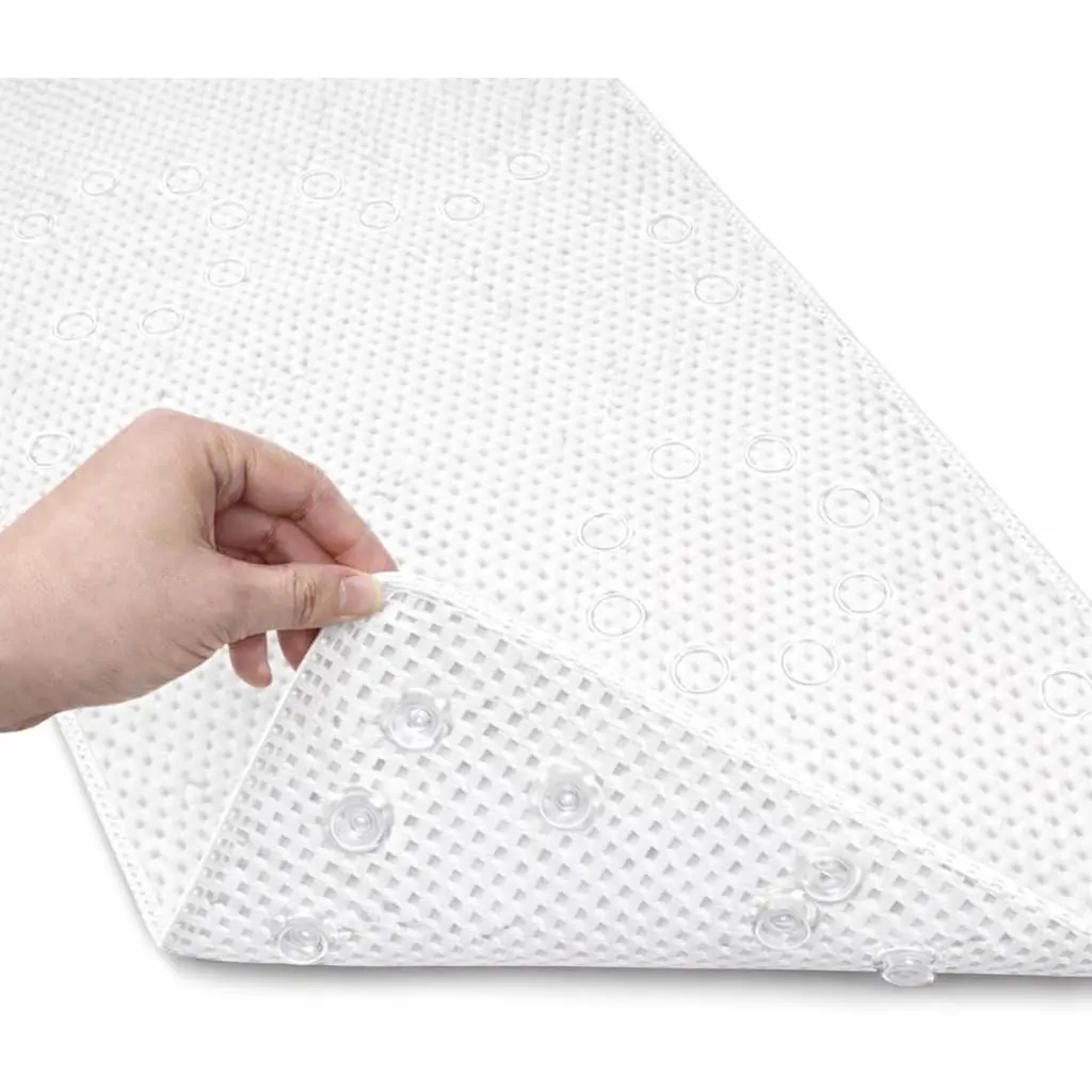 Extra Large Non-Slip Bathtub Mat 36 x 17 Inches with Suction Cups & Drain Holes, Soft Foam Cushion, Machine Washable, WhiteGift