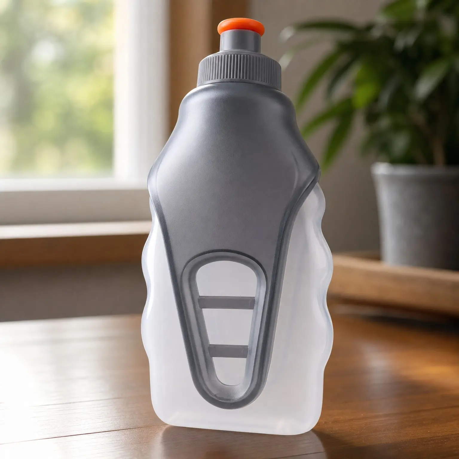 Leakproof 250ml Running Water Bottles with Clip-On Flask, BPA-Free Hydration Belt Waist Pack Replacement for Triathlon, Marathon, Hiking, Cycling, Climbing, Jogging (White & Gray)Gift