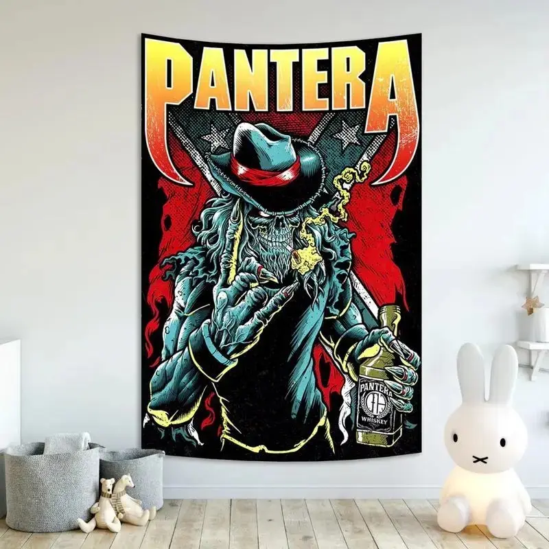 Rock Band Panteras Tapestry Aesthetic Home Decoration Wall Hanging Bedroom Dorm Background Banner Room Club Bar Cafe Decor Gifts