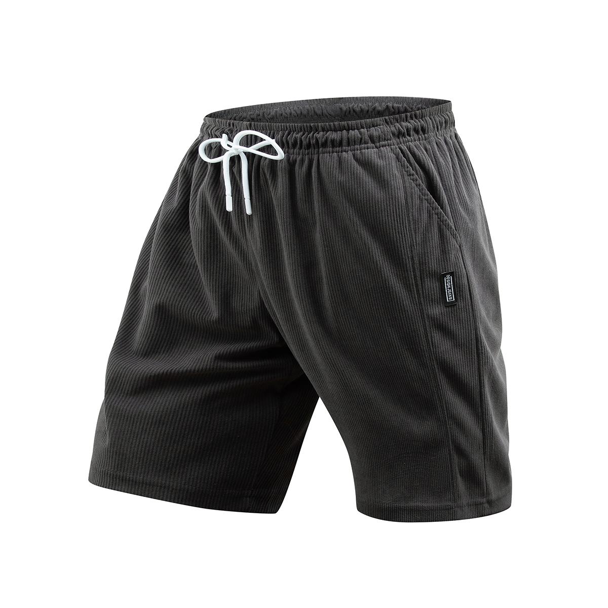 Elite Corduroy Core Mens Timeless Casual Shorts with Minimalist Woven Label Emblem and Soft Textured Fabric for Casual Social Gatherings and Post-Work Relaxation