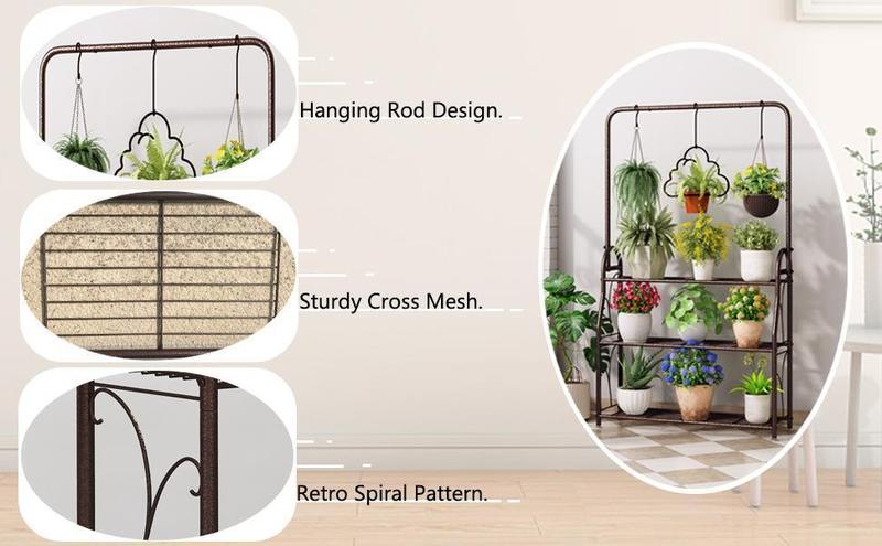 3 Tier Plant Stand Indoor Outdoor Tall Corner Hanging Plant Shelf Metal Flower Stands Ladder Plant Holder Deals For You Days