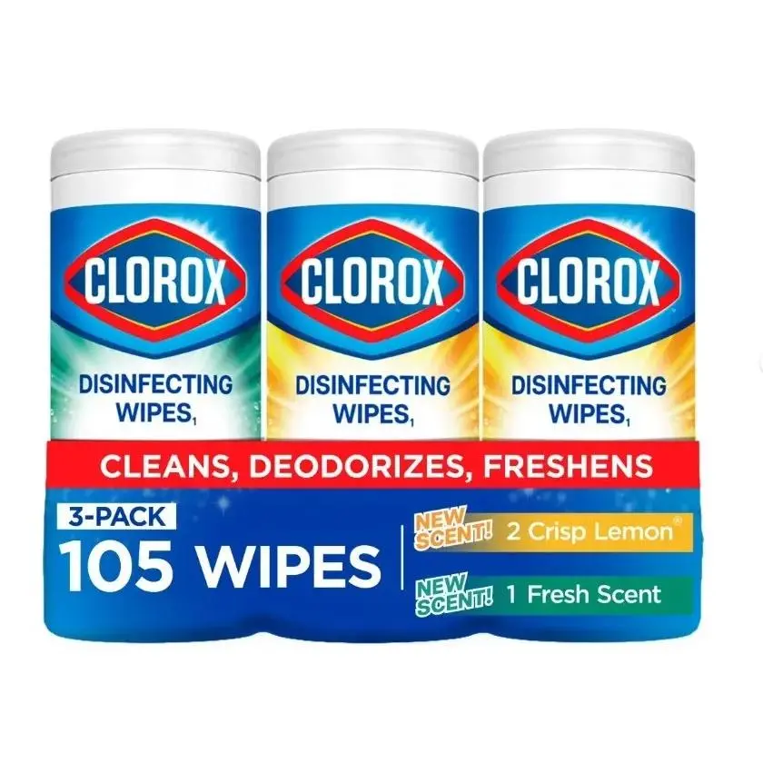 3 Pack Bleach-Free Disinfecting and Cleaning Wipes 35 Count Each