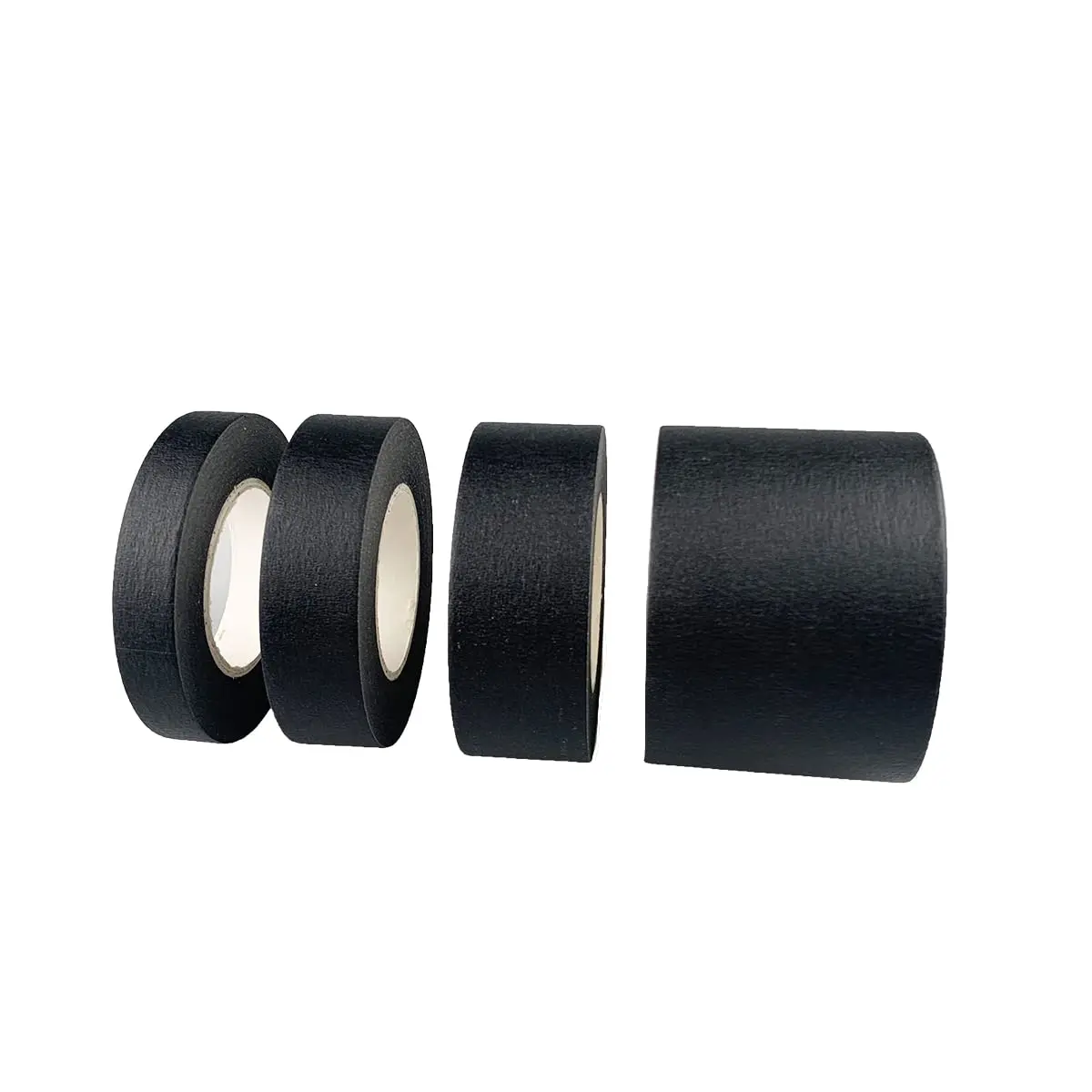 4 Rolls Black Masking Tape Multi-Size | Painters Tape (0.5 Inch, 0.7 Inch, 1 Inch and 2 Inch X 22 Yard)