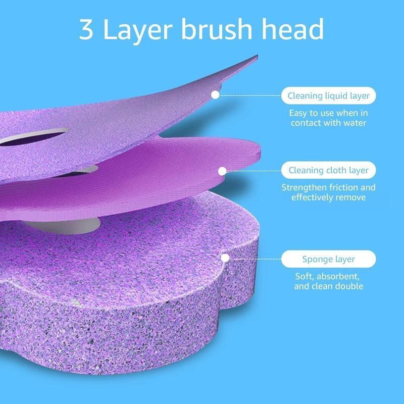 Disposable toilet brush replacement heads, 6 packs/12 packs, three-layer sponge brush head, suitable for bathroom cleaning, a household essential, convenient and efficient.