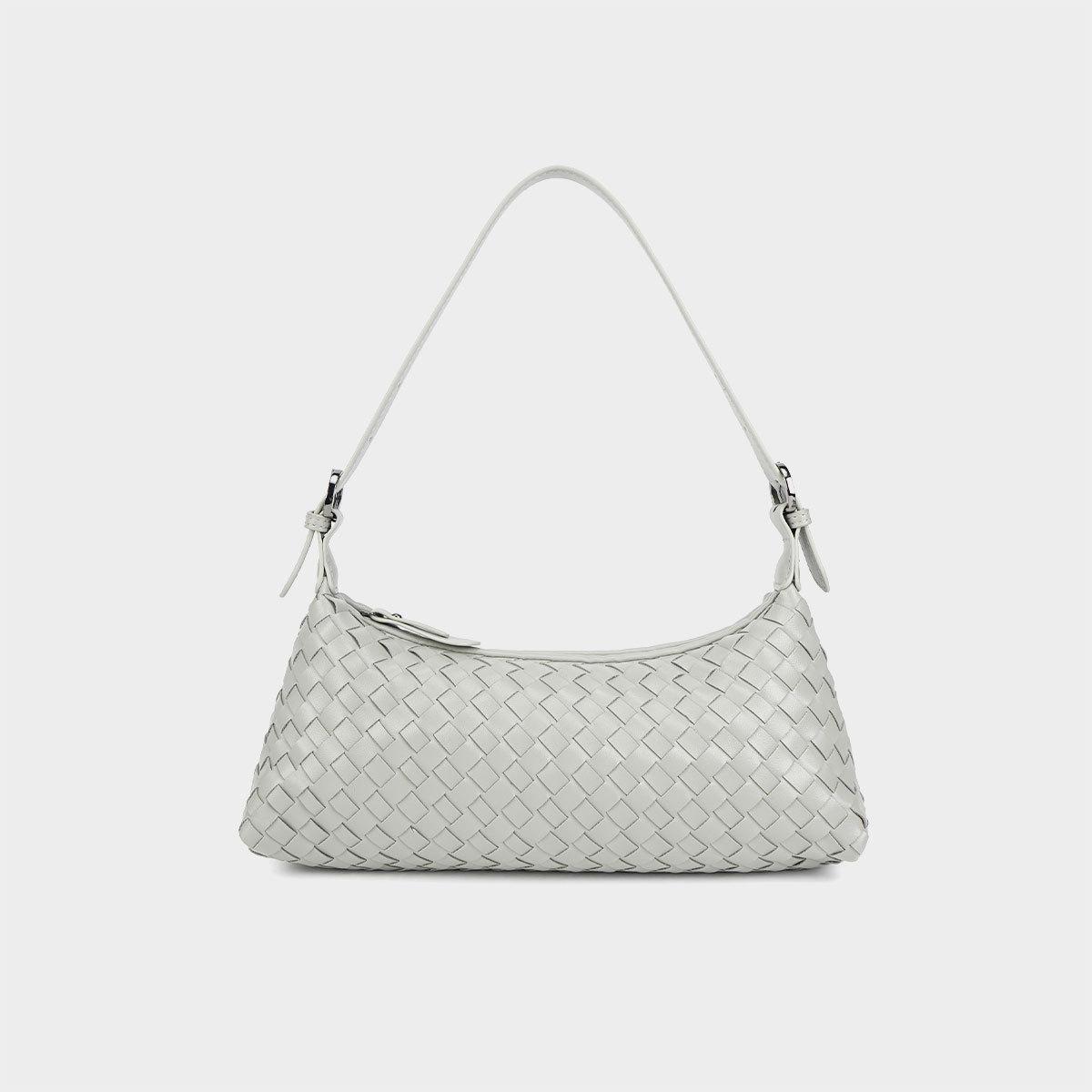 LUNÉ KVI Light Luxury Minimalist Handwoven Crossbody Bag for Women, Versatile and Elegant Crossbody Bag, Exquisite and Fashionable Half-Moon Shoulder Bag