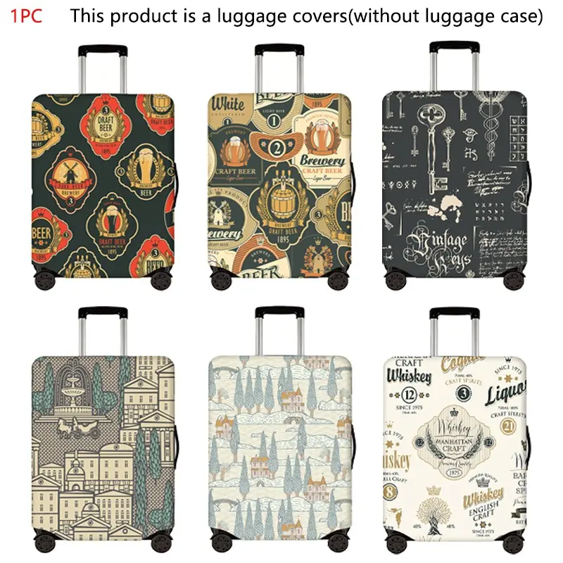 Advanced Artistic Luggage Protector, Thick Dust Cover, Durable Elastic Material, Fits 18-32 Inch Luggage, Travel Essential Accessory