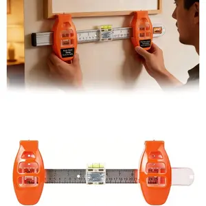 Professional Wall Hanging Tool with Built-in Level, Ruler - Home Supplies Accessory for Hanging Pictures, Frames