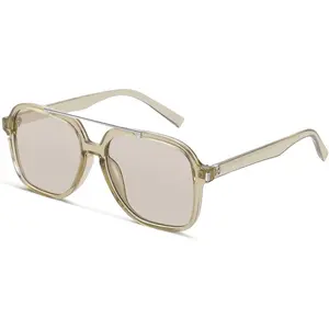 Trendy vitor Sunglsses for Women Men Clssic 70s Retro Double Bridge Squre  Sun glsses Vintge Shdes 2258