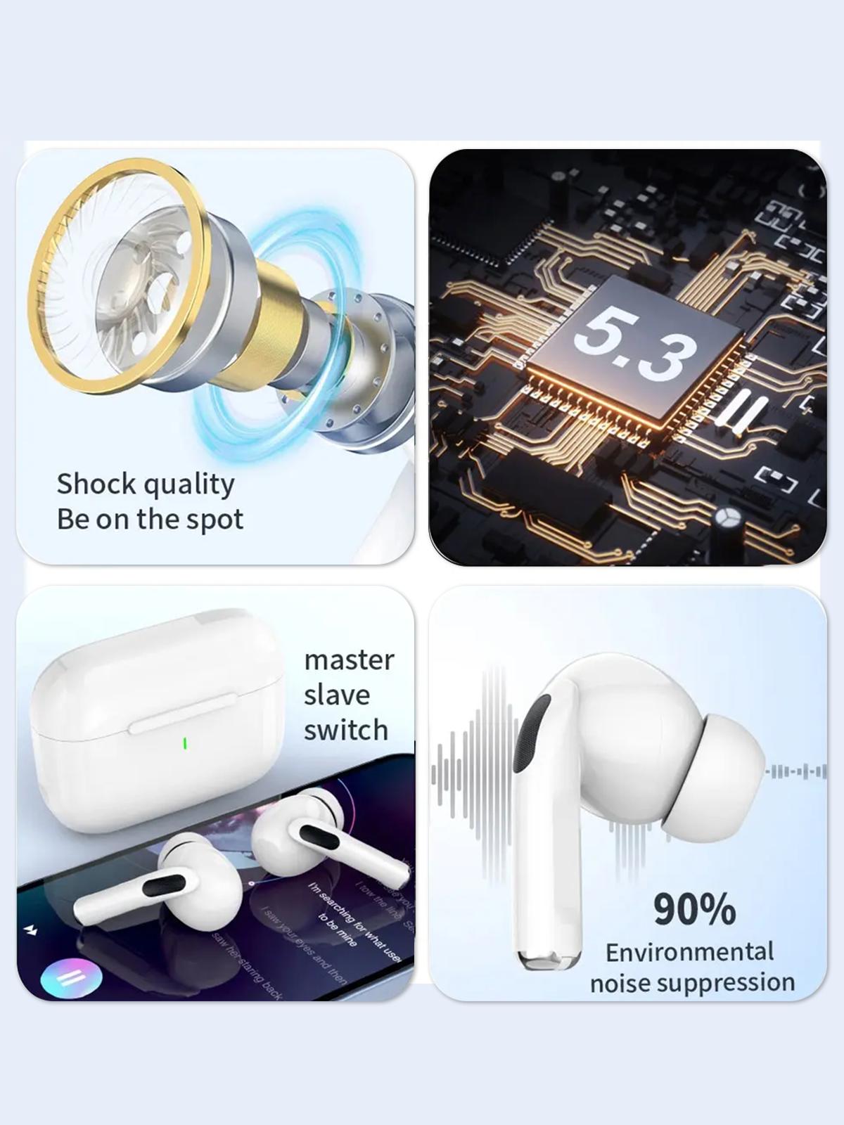 Wireless In-ear Headphones Bluetooth Earbuds with Noise Cancelling 20H Long Playtime for Pad Phones Workout Sports