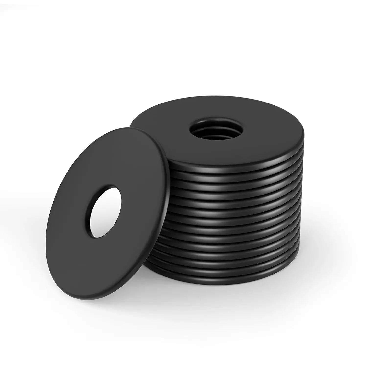 50 count 1/4" Stainless Flat Washers, Black Finish, Washer for Screws and , 18-8 (304) Stainless Steel Durable Hardware