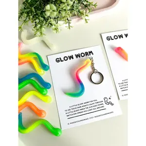 Glow Worm, Glow In The Dark Keychain, Anxiety Gift, Pocket Pal, Bug Keychain, Sleep Aid, Mental Health Gift, Worry Worm, Sensory Gift