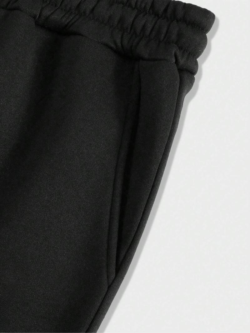 Men's Stylish Calvin Graphic Tracksuit, Casual Sweatsuits: Black Hoodie and Jogger Set with Gold Logo Print, Perfect for Urban Streetwear and Casual Daily Outfits