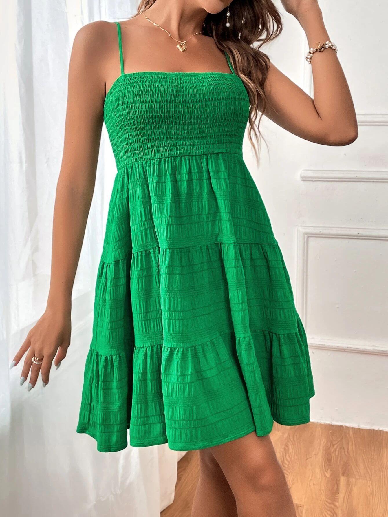 Women's Sundress Smock Cami Mini Dress Sleeveless Swing A Line Short Dresses Casual Cute Summer Dresses