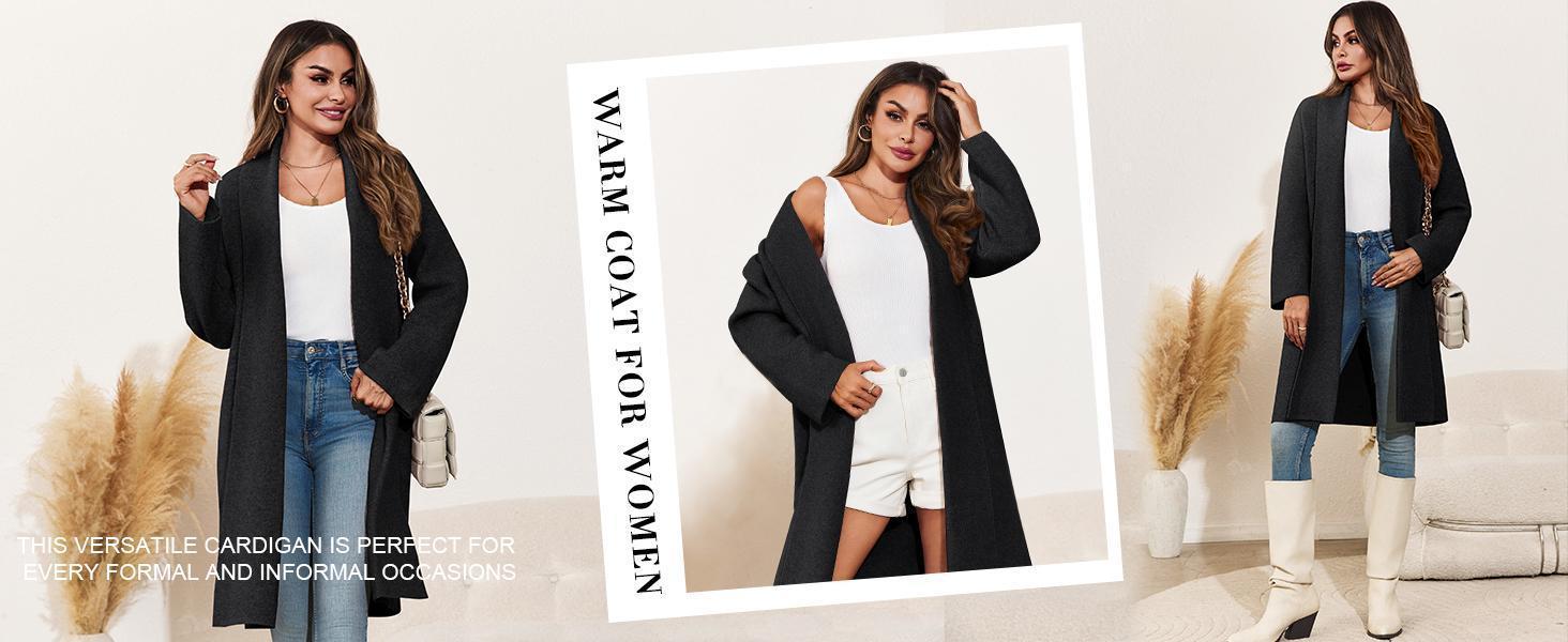 Imily Bela Womens Long Cardigan Sweaters Chunky Open Front Oversized Slouchy Knit Fall Trendy Coatigan Jackets SpringStatements