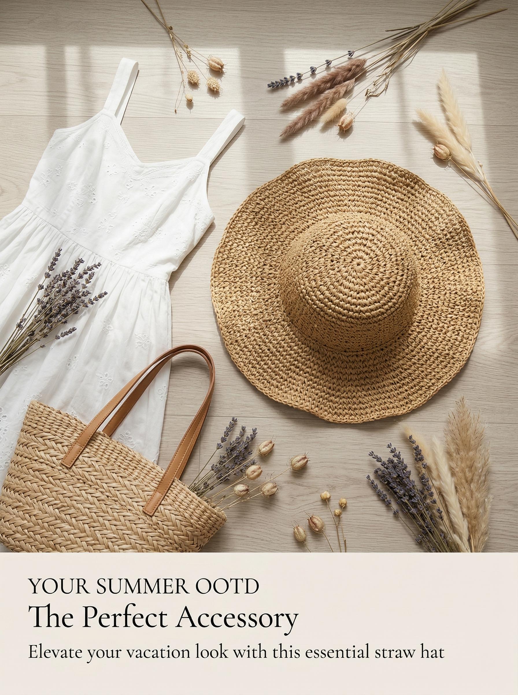 Women's Foldable Straw Hat Hand Woven Natural Fiber Beach Sun Hat with UPF 50+ UV Protection Ideal for Travel Hiking Camping and Outdoor Summer Adventures