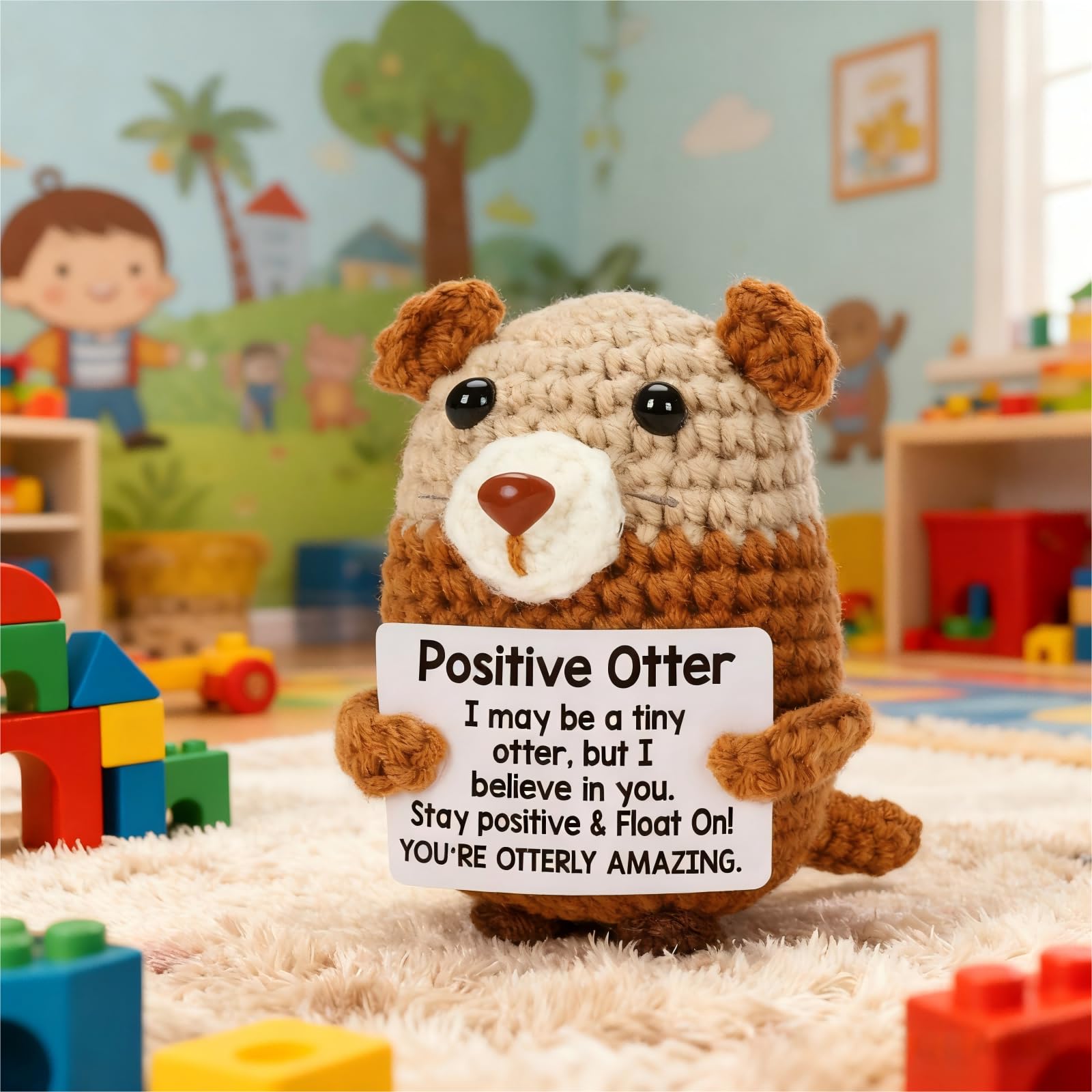 Handmade Crochet Otter Plush Cute Mini Stuffed Animal Soft Kawaii Desk Decor Bag Charm Keychain Aesthetic Room Decor Perfect Birthday Gift For Friends Kids Girlfriend Stress Relief Toy