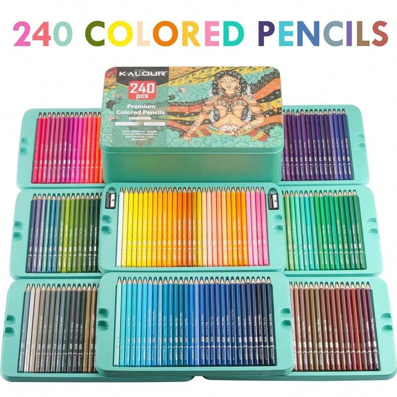 240-Piece Colored Pencil Set, Professional Soft-Core Pencils for Drawing, Sketching and Shading, Art Supplies for Adults and Beginners