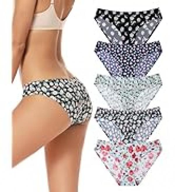 Seamless Women Underwear Thongs,No Show Ladies Thong,No Line Breathable Comfortable Panties Undies for Women 5-Pack