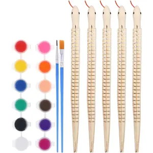 5pcs Wood Unfinished Snake Set: 11.79in Flexible Wiggly Painting Wooden Animal Articulated Fake Snake Model Crafts for Creative Painting and Imaginative Play, Halloween Birthday Party Suppliefidget toys