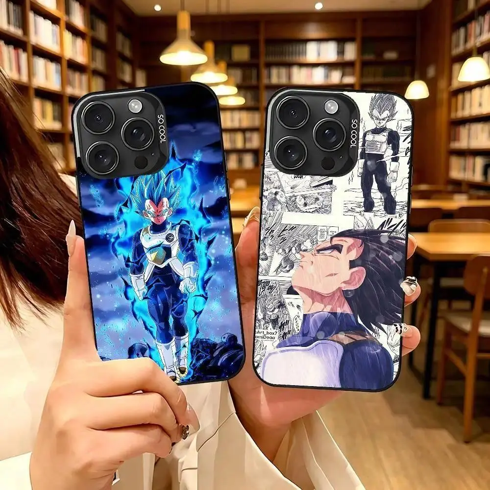 Silver Electroplated Vegeta Casing - Shockproof Phone Cover for iPhone 17,16,15,14,13,12,11 Pro Max with Drop Protection