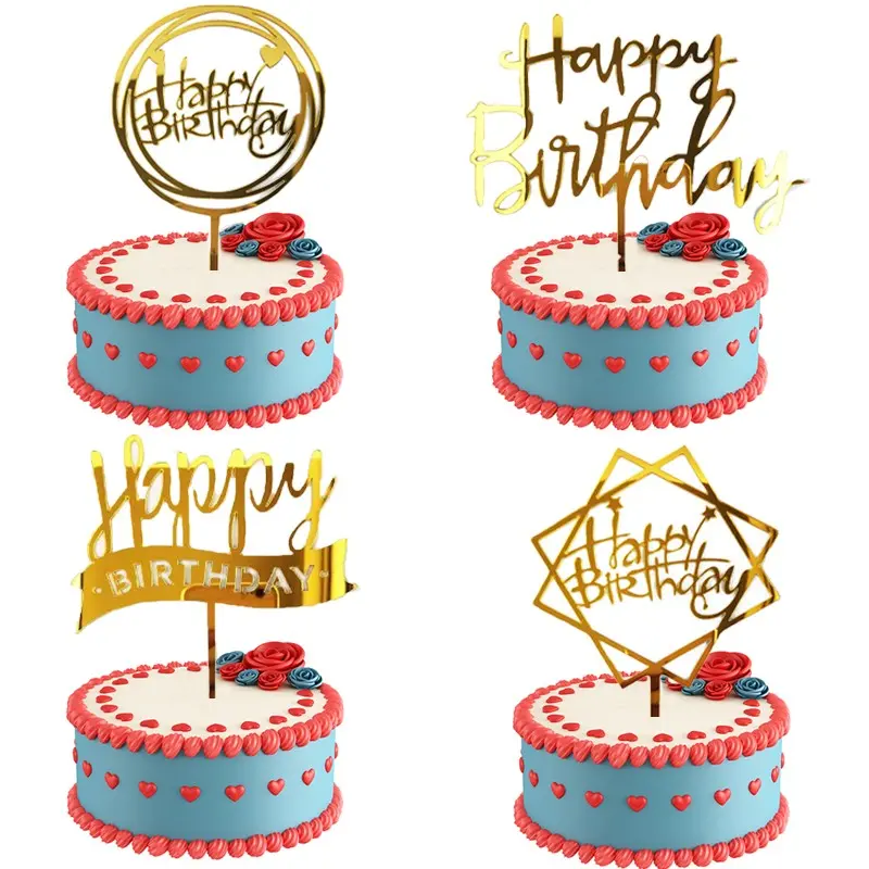 40pcs Acrylic Cake Inserts, Sparkle Cake Topper, Birthday Cake Toppers, Birthday Party Decorations, Creative Baking Supplies, Holiday Gifts