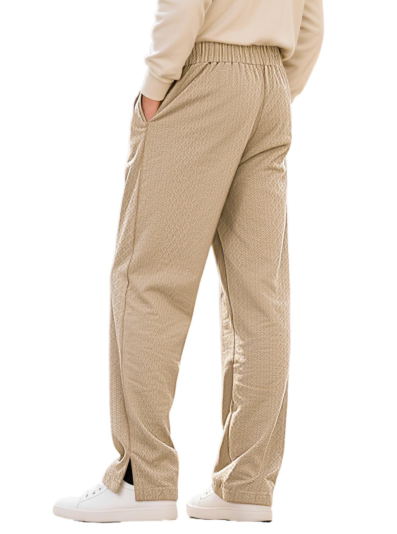 New loose casual sports pants with textured jacquard knit, European and American , available on Temu