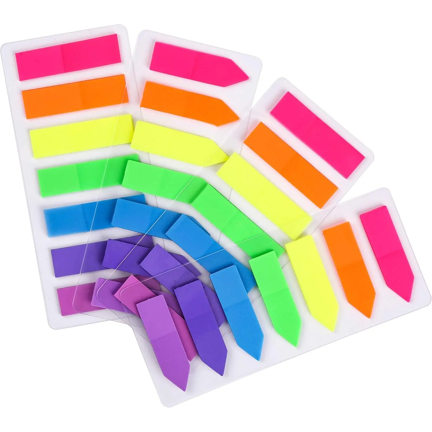 4 Sets Neon Page Markers, 560 count Colored Sticky Index Tabs | Bright colored, fluorescent & writable sticky tabs for book annotation, reading notes, , office & file classification