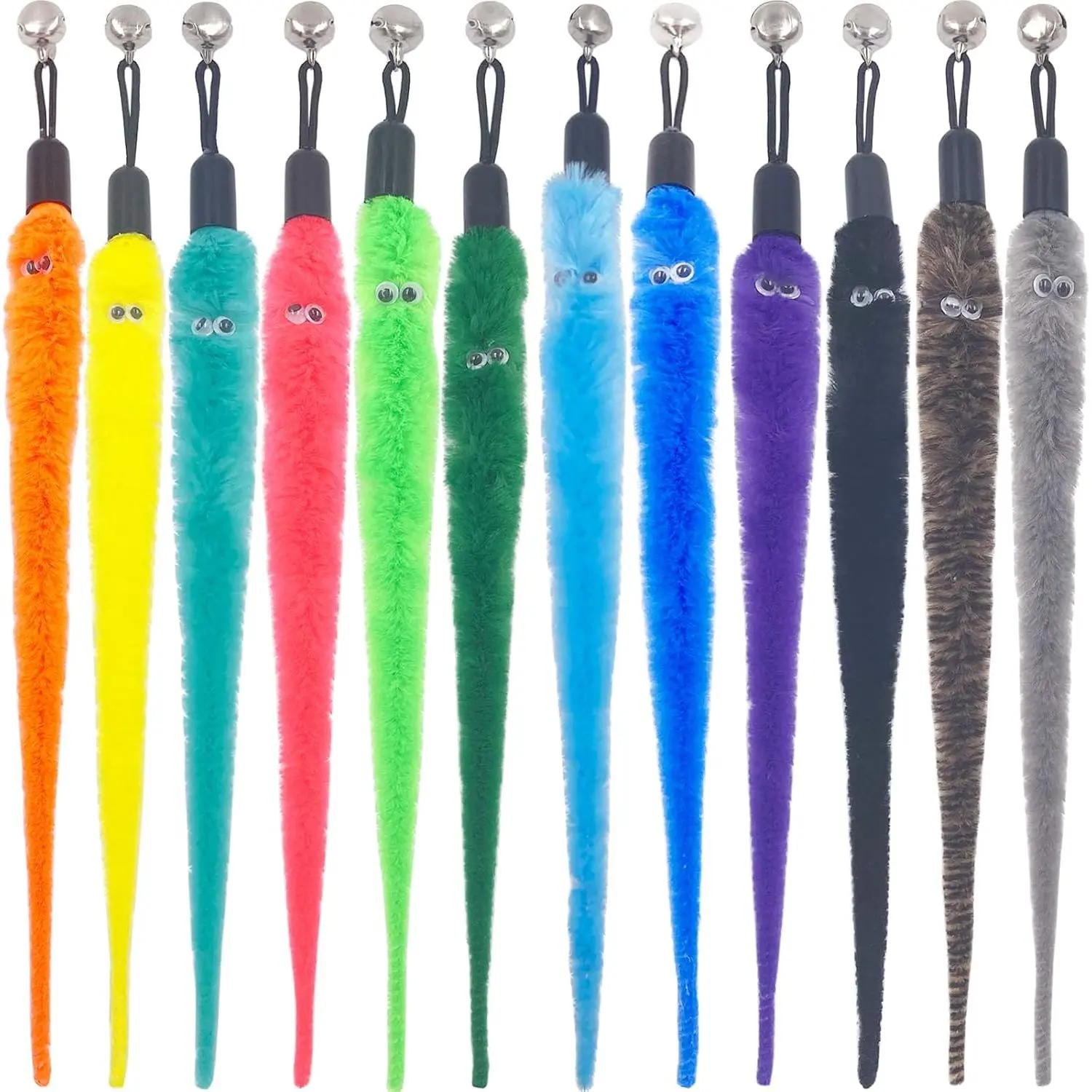 Worm Refills, 12 count Interactive  Wand Attachments Worms  for Indoor Cats
