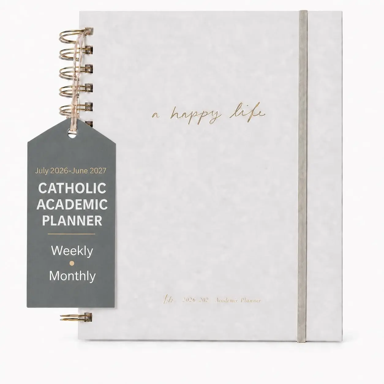 Women's Catholic Academic Planner 2026-2027 - Liturgical Planner for Daily Life with Prayer Prompts, Feast Days, Gratitude Sections, Detailed Layouts, Full-Page Art - 8"x10" Big Spiral Bound Office Organiser