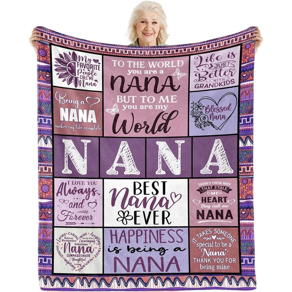 1pc280gsm Nana Gifts, Gifts for Nana, Nana Gifts Blanket for Grandma, Gifts for Nana Birthday from Granddauther Grandson, Birthday Gifts for Nana, Best Nana Gifts