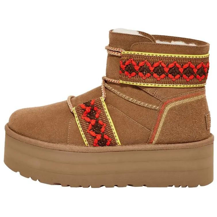 UGG Wmns Classic Mini II Platform 'Braid - Chestnut' 1138492-CHE