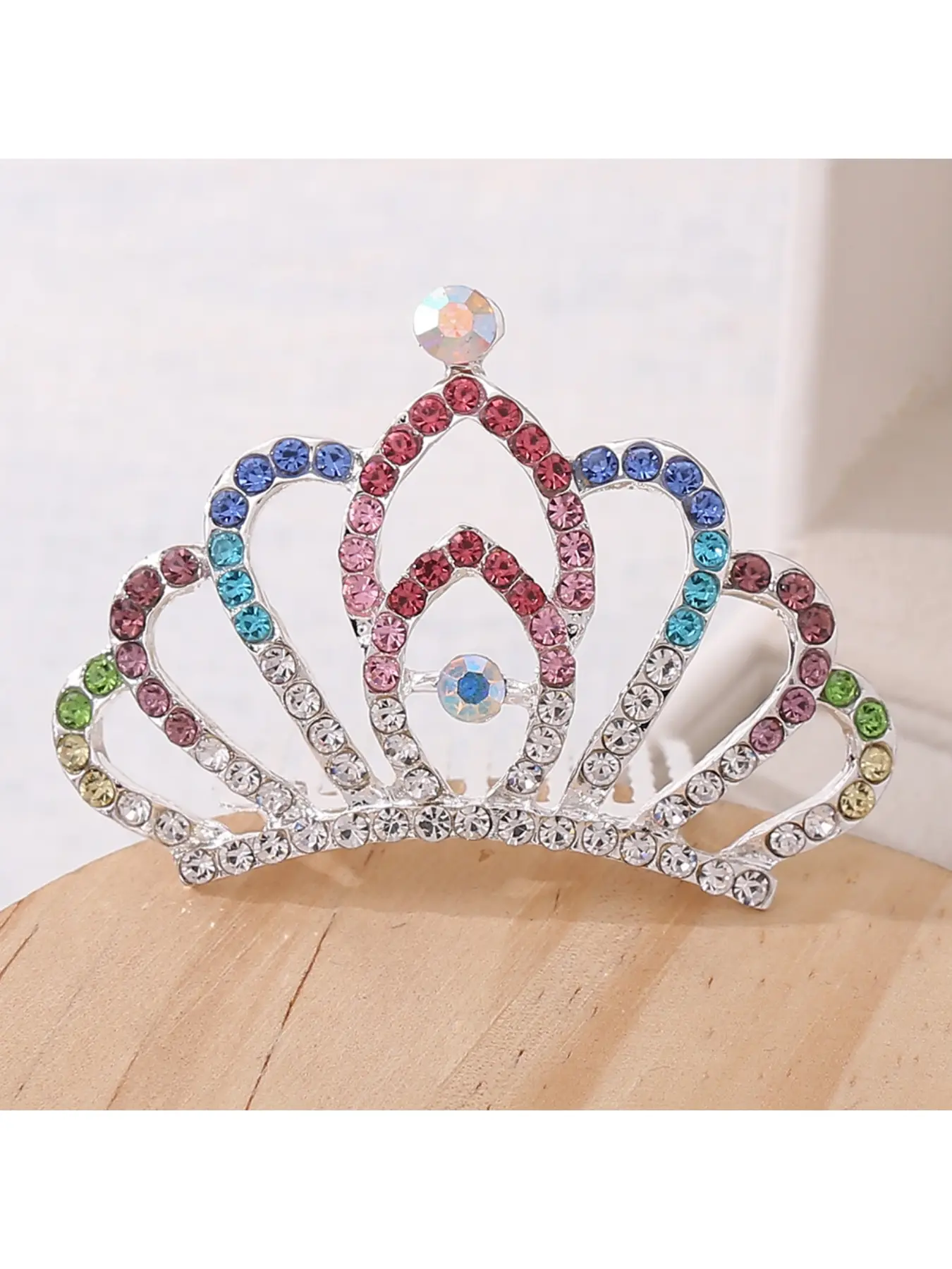 Korean-style crystal crown hair accessory, performance dance class show, girls' birthday gift hair comb