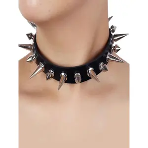 Punk Style Studded Decor Choker, Fashion Costume Jewelry Necklace, Adjustable Strap Design Choker for Party & Daily Wear, Daily Clothing Decor, Trendy All-match & Exquisite Jewelry for Birthday Gift
